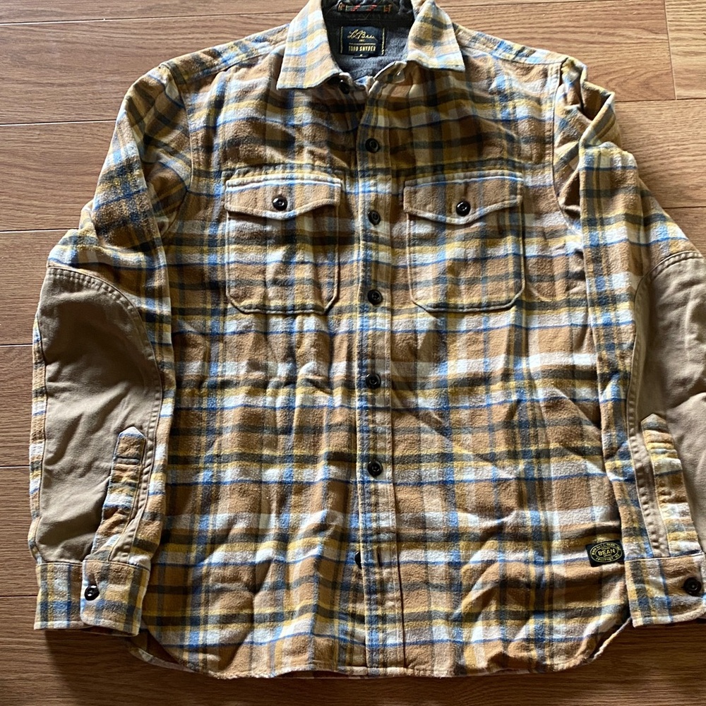 Todd Snyder x LL Bean collab Gray and tan Plaid Shirt